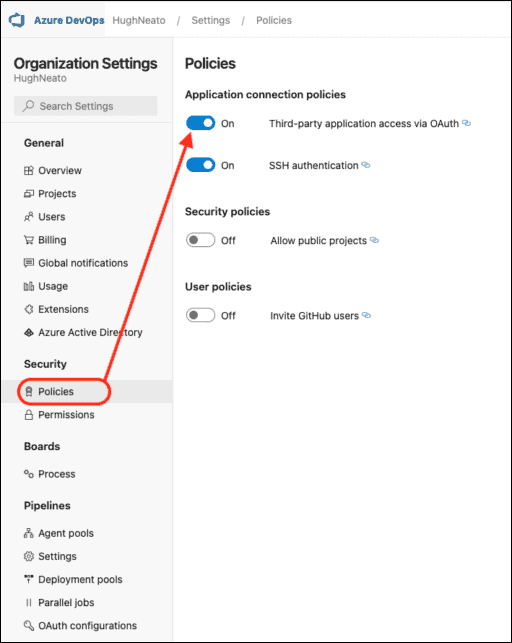 Azure DevOps Organization Settings