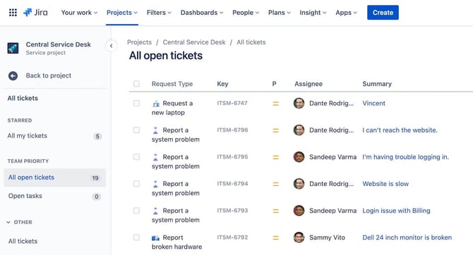Jira_Service_Management_Issues_Page