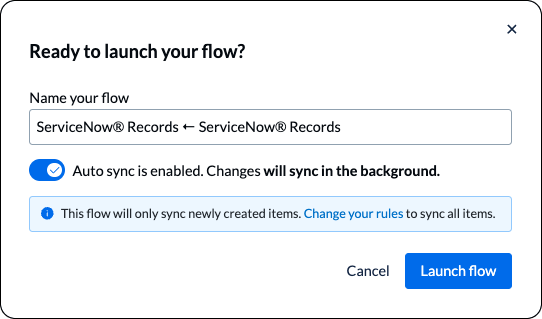 Launch ServiceNow Flow