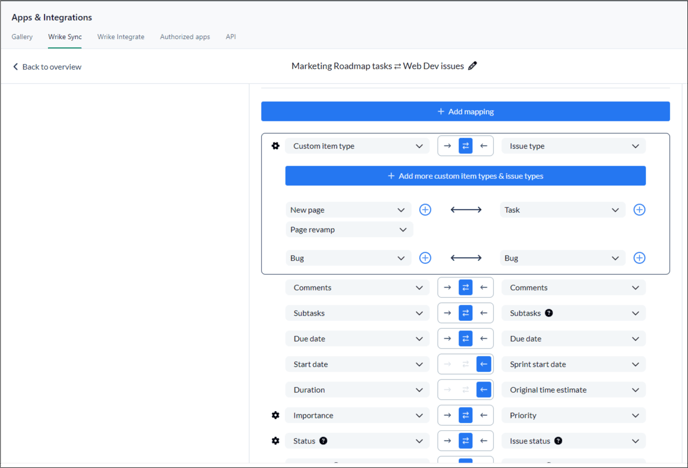 Wrike Sync fields