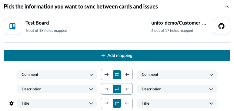 Unito Two-Way Field Mappings